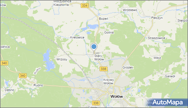 mapa Stary Wołów, Stary Wołów na mapie Targeo